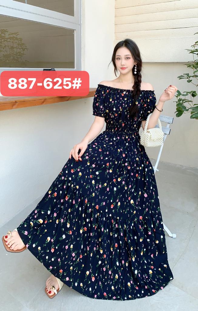 Seaside vacation beach dress cotton floral dress female shabahemi muslim