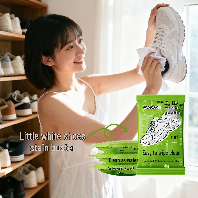 Shoe Cleaning Wipes: Wash-Free, Yellowing & Stain Removal for White & Leather Sneakers