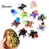 Scavenger Hunt Props 3D Printed Spider Egg Set with 10Pcs Articulated Small Spiders, Movable Joint Unique Holiday Gifts Figurines, Halloween