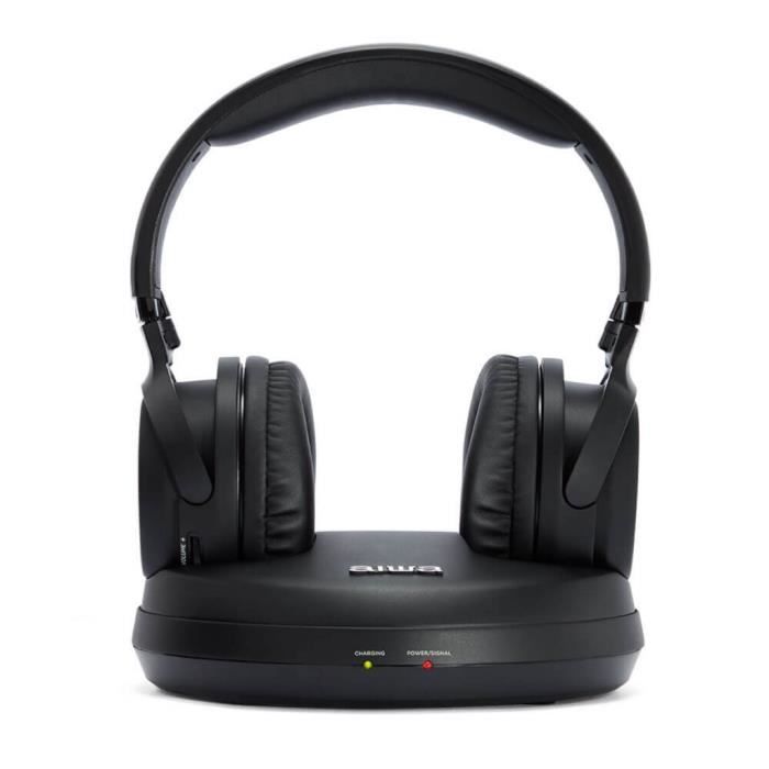 Casque Sans Fil - AIWA - WHF-880 - Noir - Portée 100 M - Station De Charge - PLL