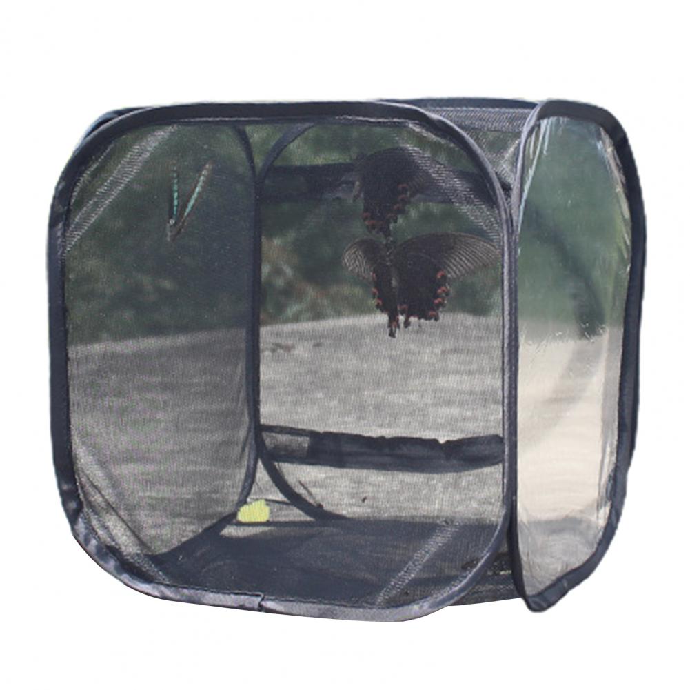 

Butterfly Cage Portable Nature Knowledge Insect Habitat Net Polyester Insect Mesh Cage S чорний
