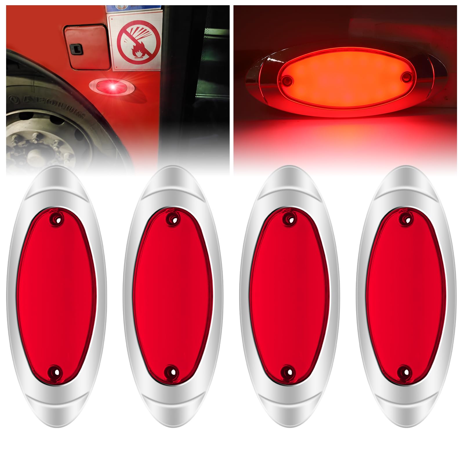 

Ygmylandbb LED Marker Lamp, Side Marker, LED Lamp, For Trucks, Trailers, Industrial Vehicles, Ships, червоний