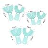6pcs Dental Implant Tray Green Full Mouth Removable Partial Mold Tray Easy To Fold Baffle Plastic Dentist Tool Material S/M/L