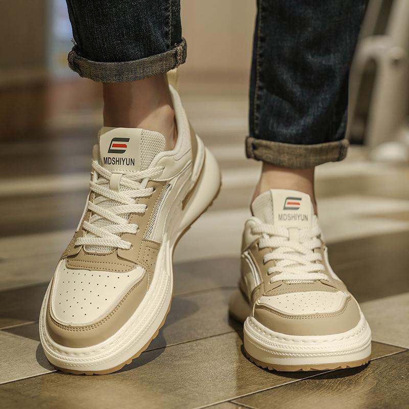 Trendy brand men's shoes, advanced sense, original design, casual sports, small white shoes, light and breathable mesh thick-soled Korean board shoes