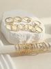 28er Mode Ring Set für Damen Herzförmiges Design Geometrisches Böhmisches Element Akzentring Tägliches Tragen Dating Party Schmuck 2026