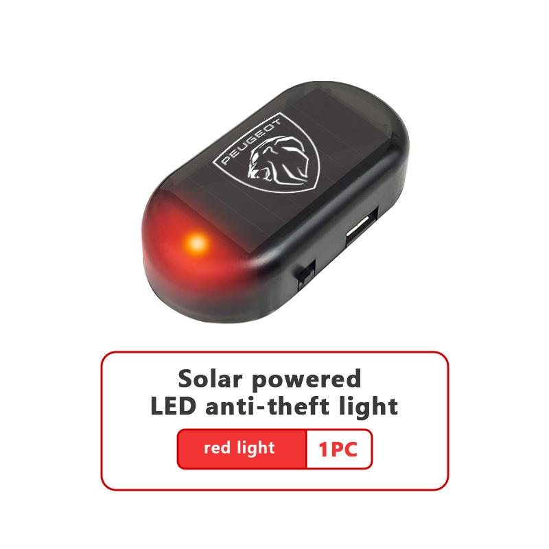 Solar Car LED Alarm Light Anti-Theft Security Warning Flash Lamp For Peugeot GTLine 308 508 5008 3008 RI 406 607 RCZ 301 208 GT