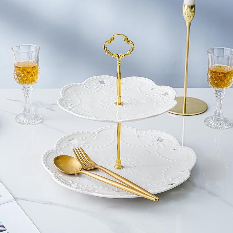 Ruhan Light Luxury Ceramic Crown Fruit Plate