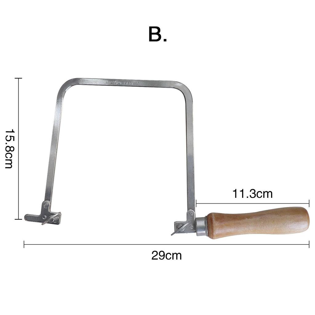 Piła do obróbki drewna, wielofunkcyjne regulowane piły ręczne, DIY U Shaped Bow Hacksaw Hand Garden Tool Metal Loaf String Cutter Saw z 2 ostrzami