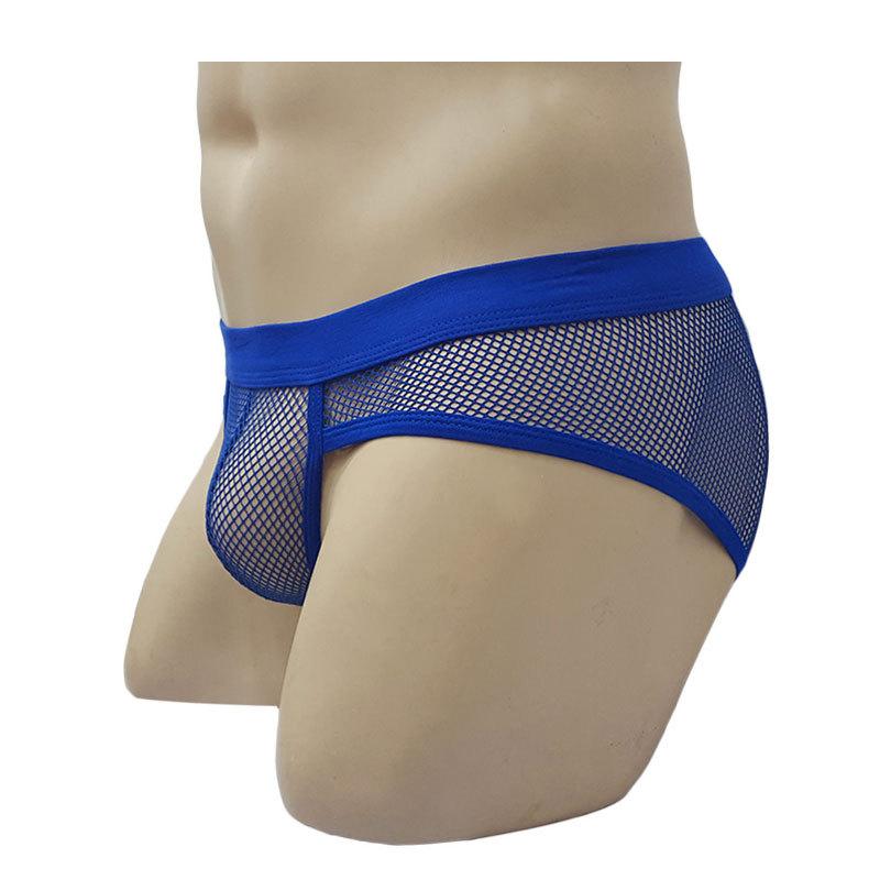 Men's Triangle Underwear Mesh Breathable Low Waist Transparent Underwear Solid Color Underwear