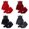 2026 Autumn/Winter European & American Boys' Solid Color Jacket Plus Velvet Hoodie & Long Pants Set (Middle & Big Kids)