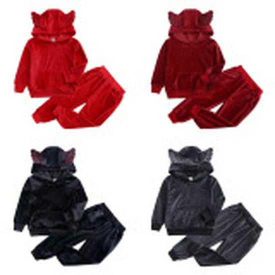 2026 Autumn/Winter European & American Boys' Solid Color Jacket Plus Velvet Hoodie & Long Pants Set (Middle & Big Kids)