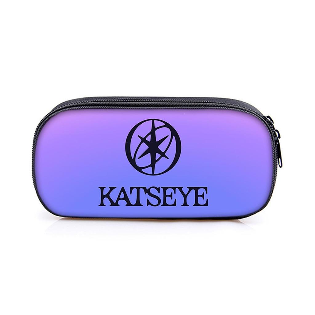 Kpop Catseye Student Pencil Case with Compartments - DIY Storage Stationery Bag