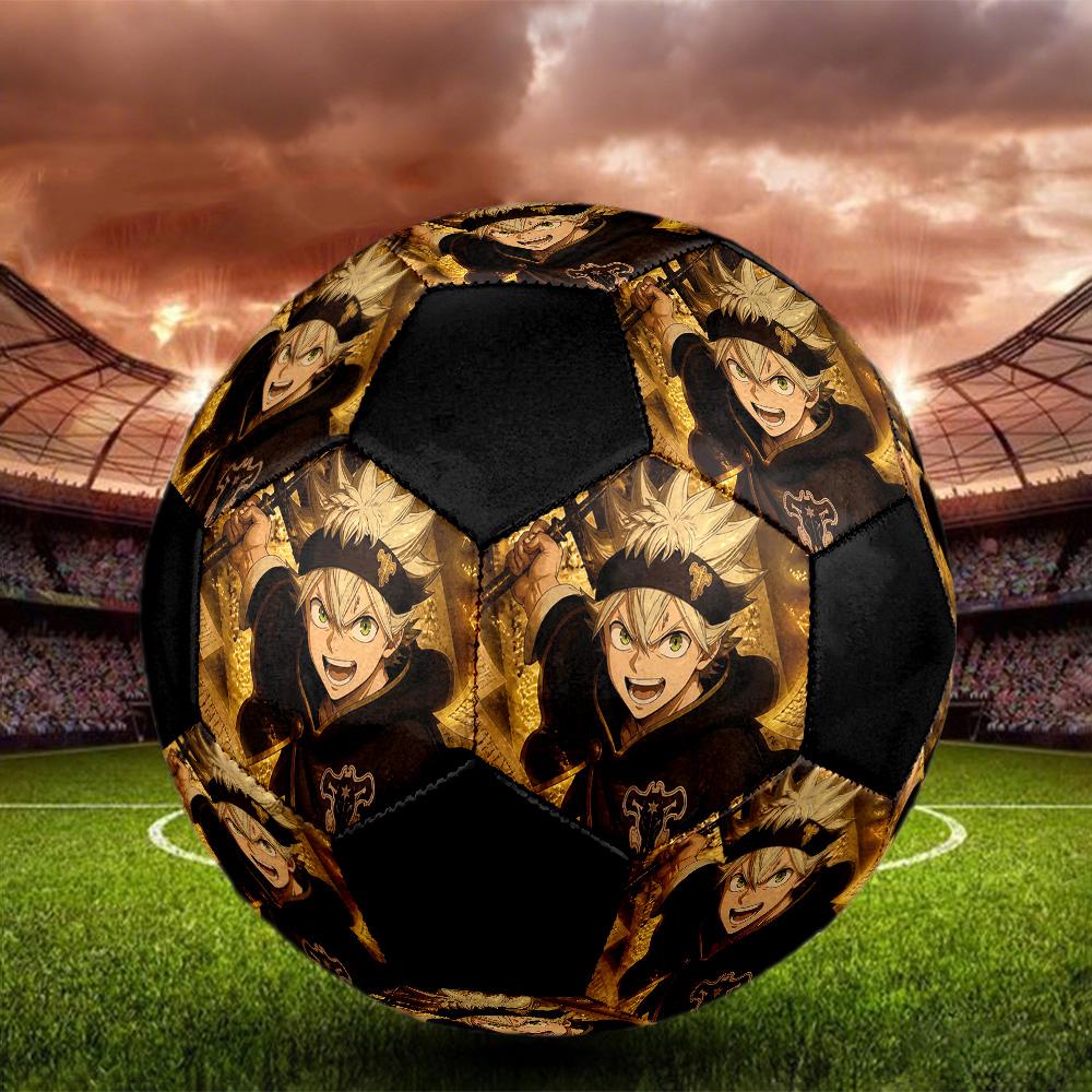 Black Clover2 Soccer Ball Colorful All Ages Machine Stitched PVC Competition Ready Durable High-Bounce.SIZE5
