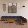 VidaXL Garden Lounge Set 9 Pcs with Cushions Garden Furniture Patio Furniture Outdoor Furniture Patio Furniture Grey 3057962
