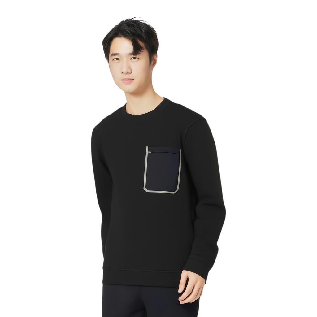 Under Armour Tour Tips Solid Color Crew Neck Golf Sweatshirt Men sweatshirt Black 1379735-001