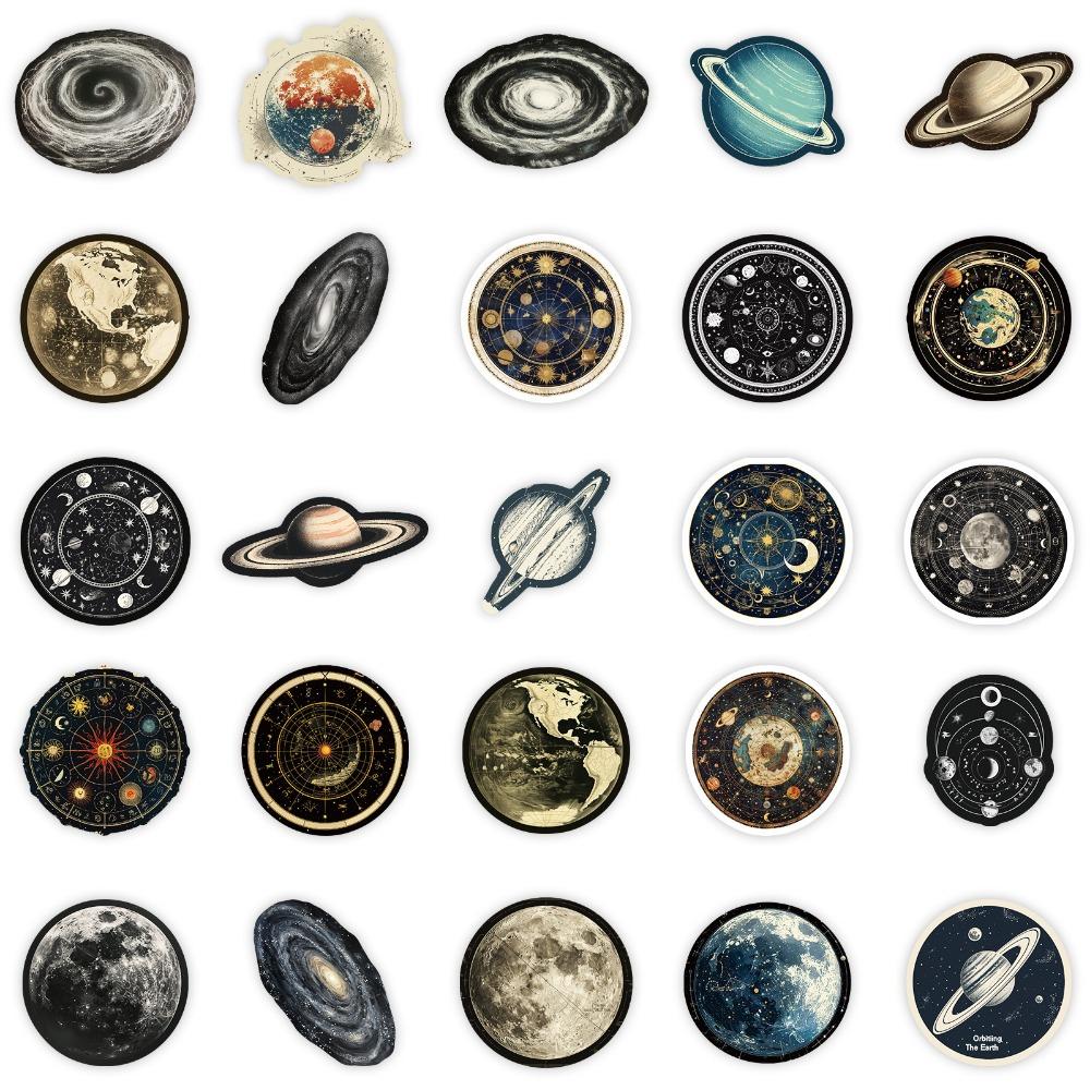 50pcs Space Station Universe Starry Sky Cartoon Graffiti Stickers DIY Laptops Water Bottles Phones Decorative Stickers Kids Toys
