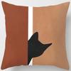 Brown Geometric Print Square Pillowcase Home Goods Car Sofa Cushion Cover