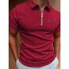 Summer Men's Zip Chest Pocket Polos Tops Casual Short Sleeve Lightweight Comfortable Polo Shirt Men Solid Lapel Top