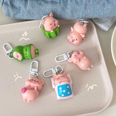 Słodki zabawny trójwymiarowy brelok do kluczy świnka kawaii świnia zwierzę w kształcie breloka torba telefon komórkowy wisiorek dekoracja akcesoria
