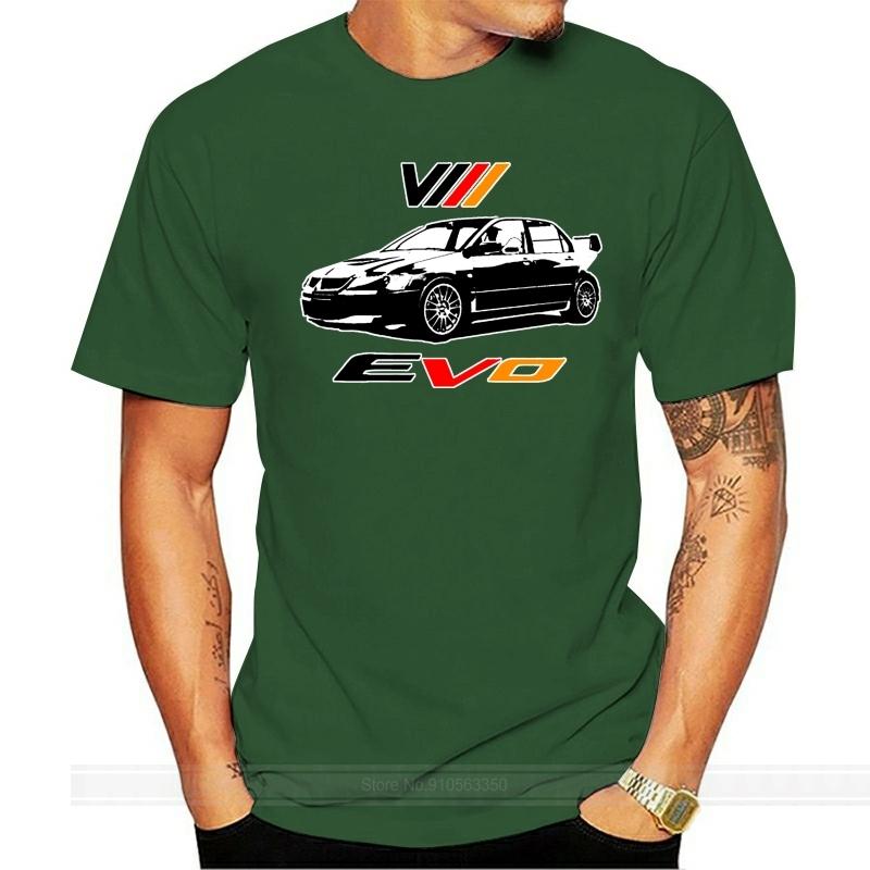Summer Tops For Man Lancer Evolution VIII White Or Gray Jdm T-Shirt Evo 8 Rally WRC O Neck Tee Shirt Short Sleeve