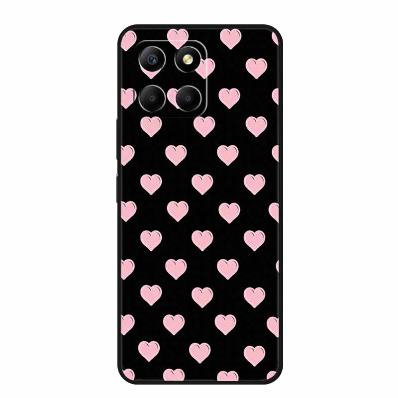 3D Emboss Case For Honor Play 9A 2024 X5b Plus X8C X6C 4G Phone Case 9 A X 8 6 C Coque Flowers Black Silicone Soft Back Cover