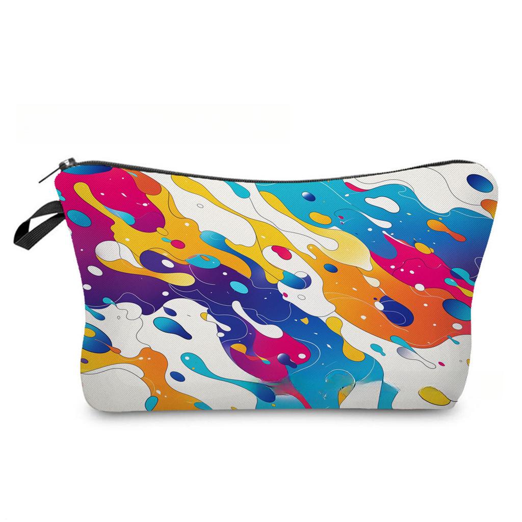 Women Abstract lines Print Cosmetic Bag Toiletries Organize Travel Storage Case 6858