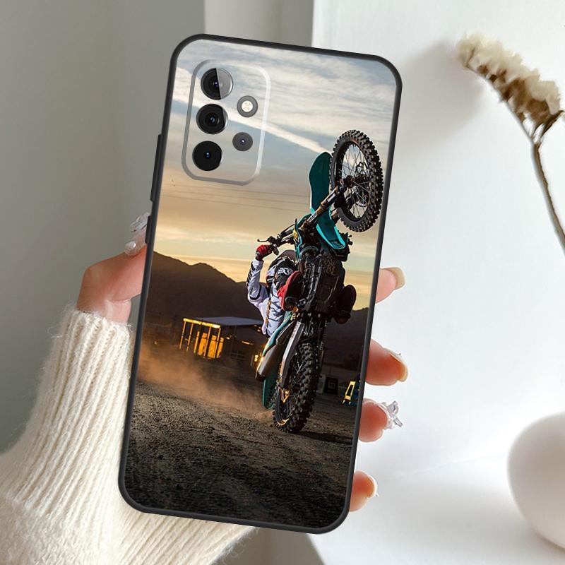 Moto Cross Motorcycle Sports Case For Samsung Galaxy A52 A32 A12 A16 A26 A36 A56 A15 A35 A55 A34 A54 A13 A33 A53 A17 A06