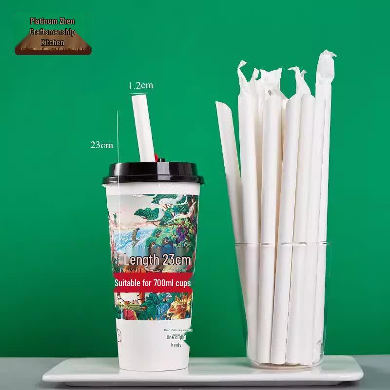 Bozhen Chef s Craft Individually Wrapped Biodegradable Paper Straws