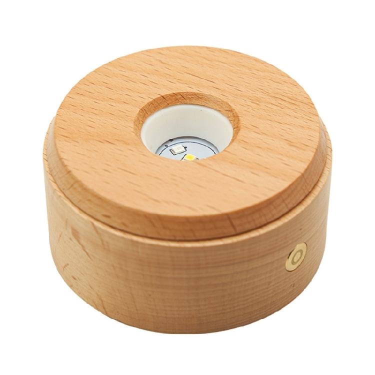 Shatterproof Wood Illuminated Base With Adjustable Lighting Modes Compatible With USB Power Sources for Display Purposes