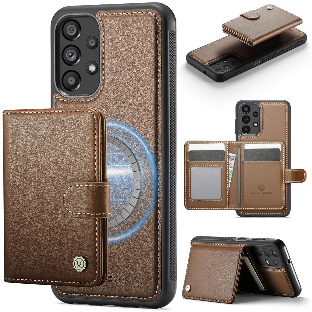 For Samsung Galaxy A13 4G/Galaxy A04s 5G/Galaxy A13 5G Case JEEHOOD J09 RFID Blocking Card Holder Leather Back Phone Cover Magnetic Case