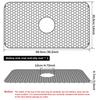 Silicone Sink Mat Nonslip Sink Mat Grid Silicone Sink Protector Kitchen Sink Heat Resistant Mat with Center Drain/Rear Drain