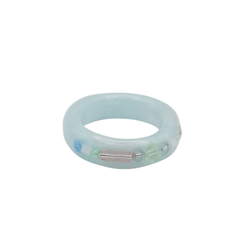 Nff Beaded Halo Ring-blue