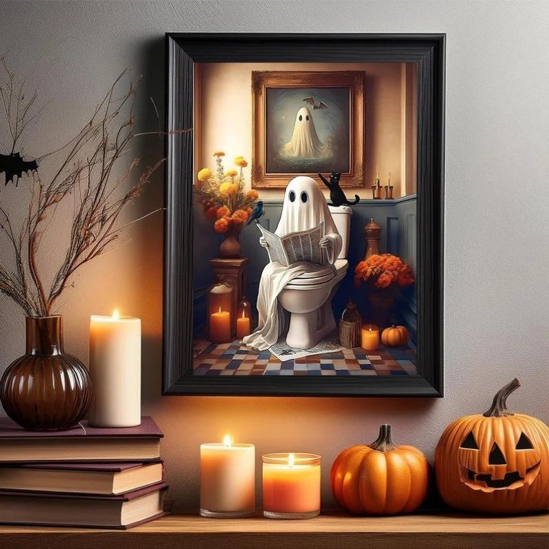 Vintage Wall Art Music Sports Spooky Aesthetics Bicycle Halloween HD Canvas Print Poster Home Living Room Bedroom Decoration