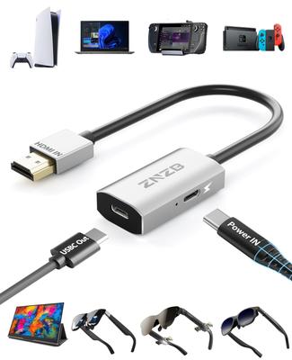 Capture Card with PD 100W Support for Meta Quest 233s, PICO 4 Ultra, HDMI To Type-CUSB-C HDMI Converter, 1080P60FPS Video Capture for Live and
