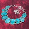 Blue Turquoise Handmade Gemstone Necklace, 925 Solid Sterling Silver Antique Jewelry Necklace, For Engagement Gift