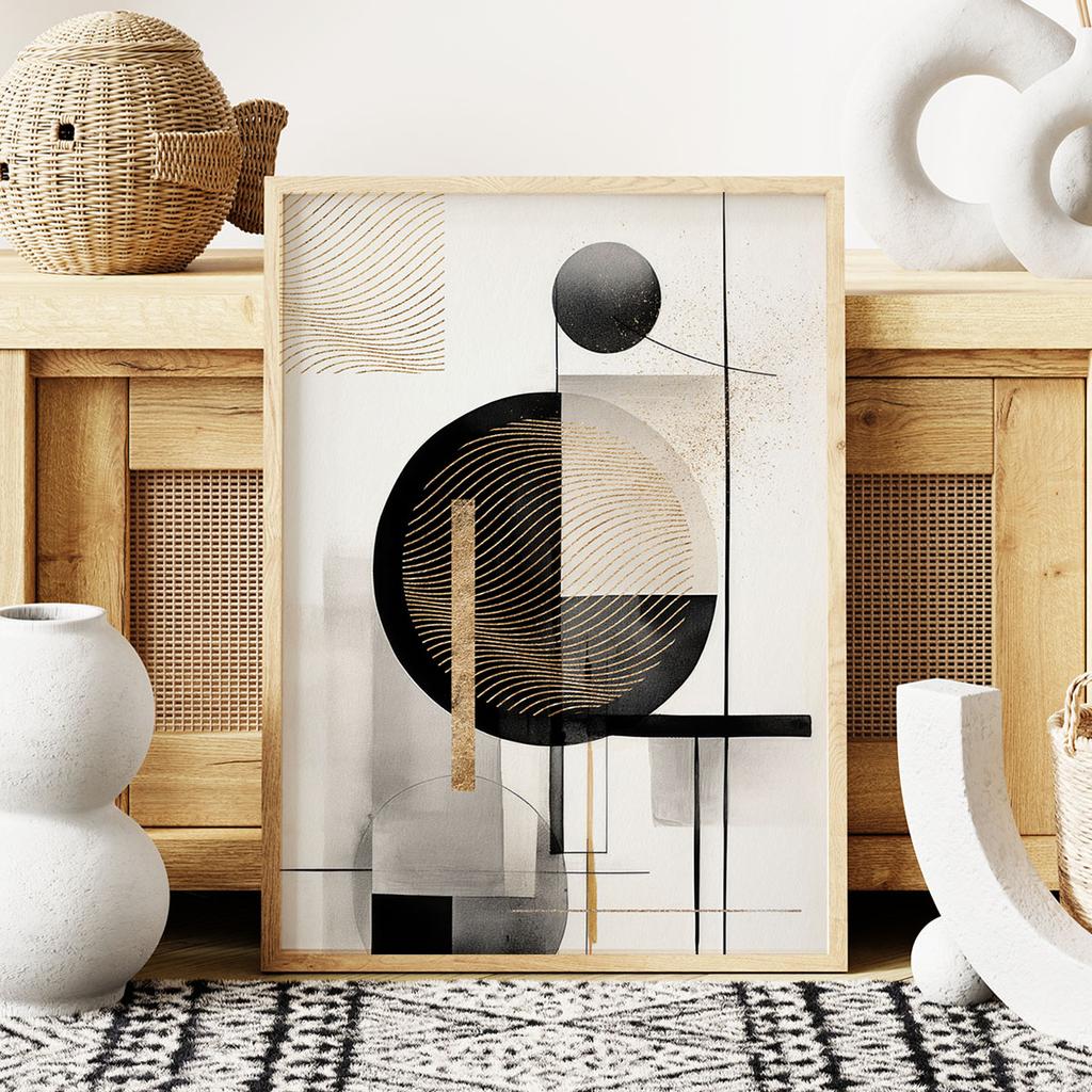 Plakat abstrakcja czarna złota