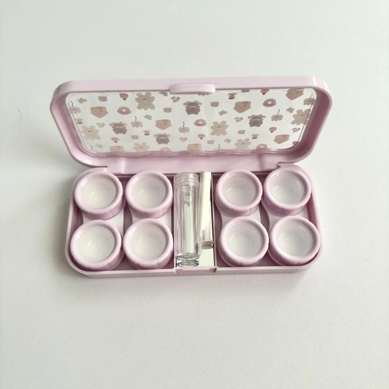 4 Pair Contact Lens Case Contact Lens Storage Box Portable Travel Contact Lenses Case Soak Container Lenses Box for Beauty Pupil