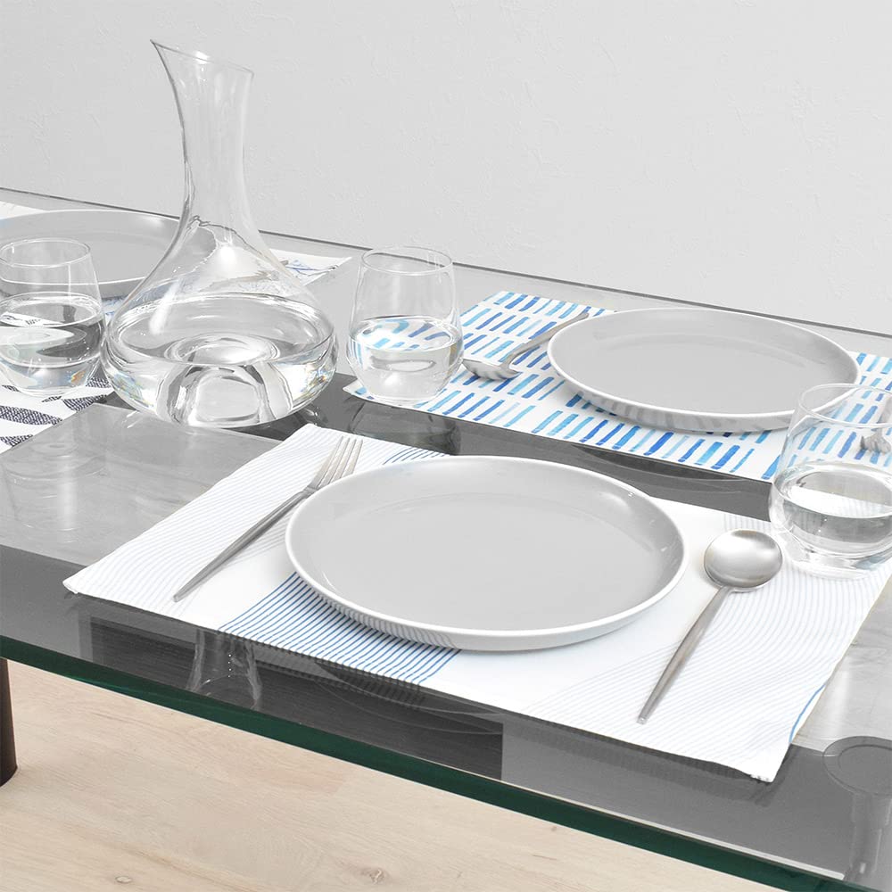 STYLE Decor 2-Piece Set: 4 Laminated Placemats and 4 Laminated Coasters. Perfect for Dining Tables, Parties, and Table Coordination. Water Flow Design