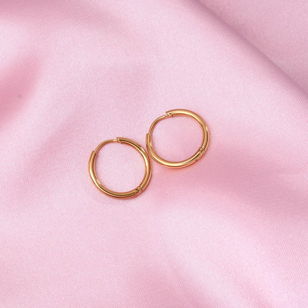 6/8/10/12mm Tiny Korean Small Stainless Steel Round Mini Little Good Huggie Hoop Earrings for Women Cartilage Piercing Loop Ring
