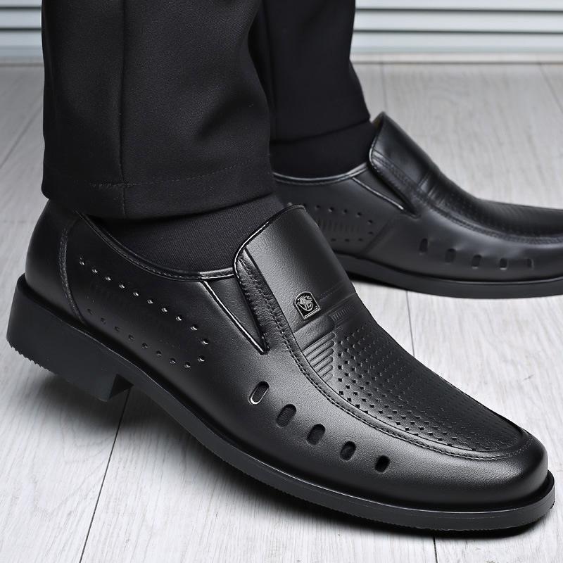 2025 Newly Men's Spring Loafers Shoes Genuine Leather Soft Man Casual Slip-on Cutout Shoes Cowhide Summer Loafers