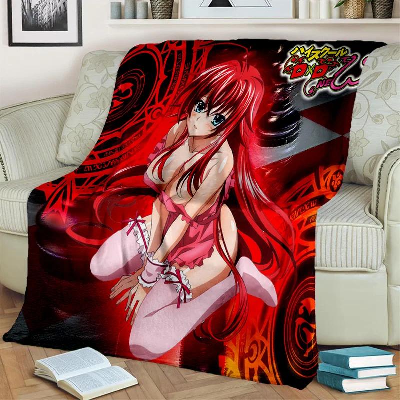High School DxD Sexy Girl Cartoon Anime 3D Blanket,Soft Throw Blanket for Home Bedroom Bed Sofa Picnic Travel Cover Blanket Kids