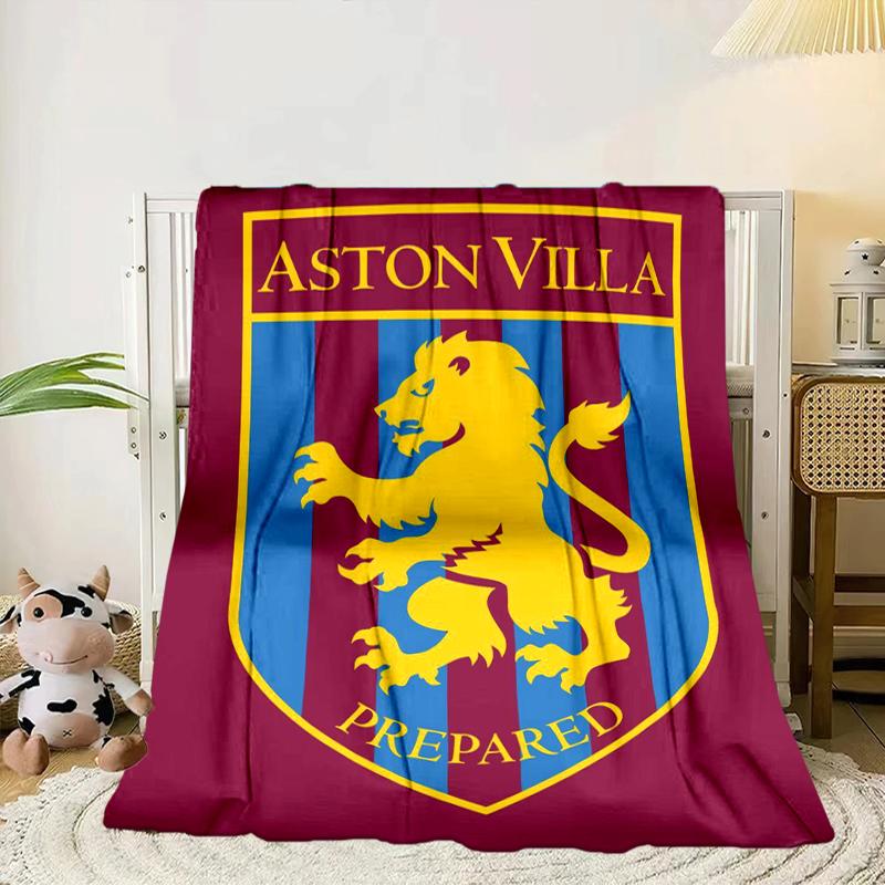 Football Club Emblem Lion Blanket Flannel Blanket for Bed, Sofa, Camping, Hiking, Picnic Essentials, Gift for Family Fan Gifts