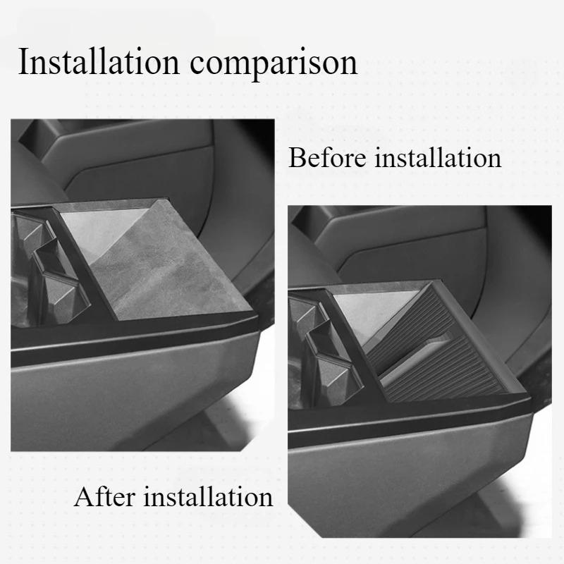 For Tesla Cybertruck 2025 Car Storage Box Kit Center Console Cup Holder Wireless Charging Mat Organizer Tray Accessories 4Pcs