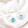 Attractive Blue Cat's Eye Gemstone 925 Sterling Silver Handmade Earrings 1.68" CE-15-43