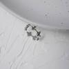Tide Little White 925 Sterling Silver Starburst Open Ring - Women's Cool, Fashionable, and Unique Style.