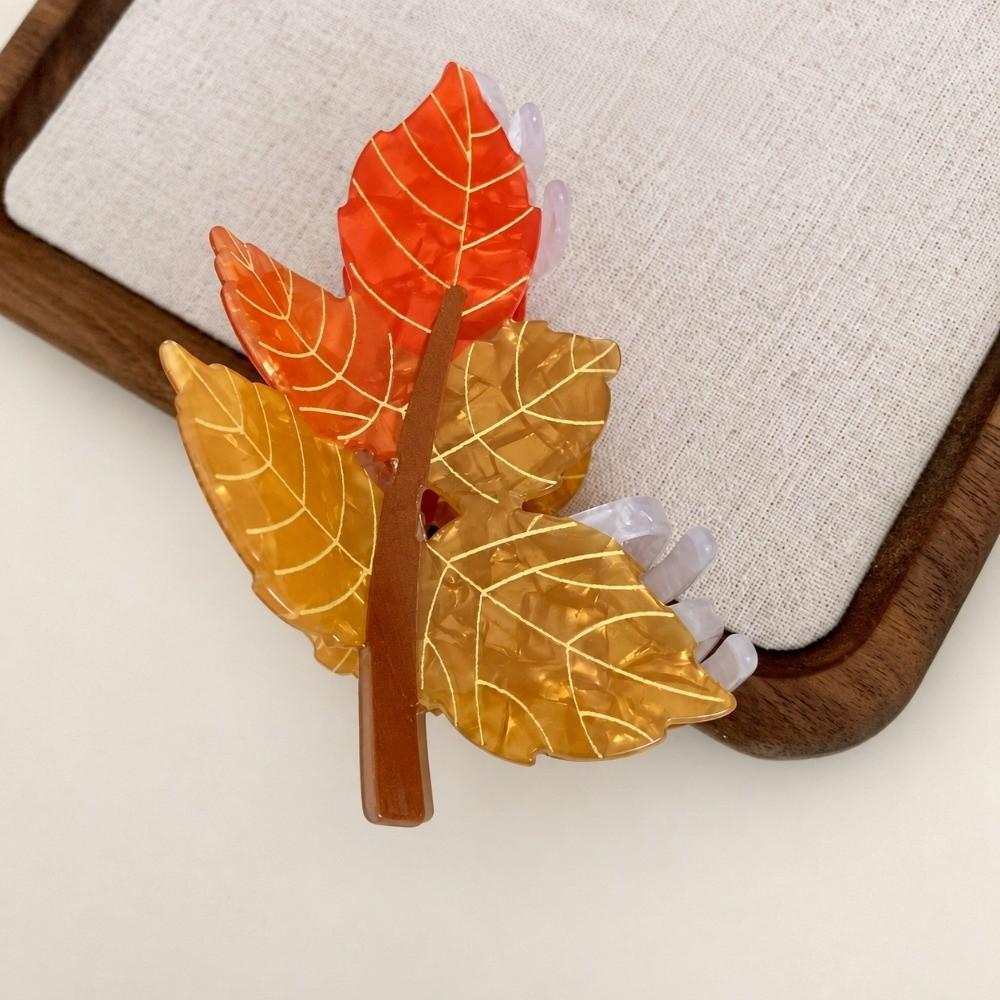 Acrylic Shark Hair Clip Maple Leaf Shape Grab Hair Clip Large Hair Claw Hair Styling Tool