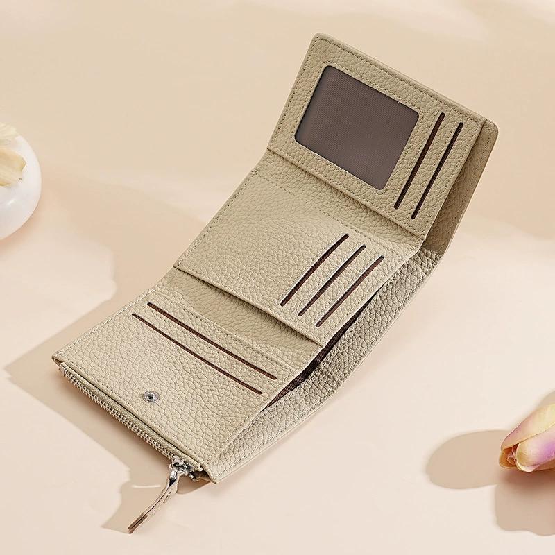 RFID Blocking Trifold Wallet Men Women Anti Theft PU Leather Short Wallet Large Capacity Card Holder Zipper Coin Purse