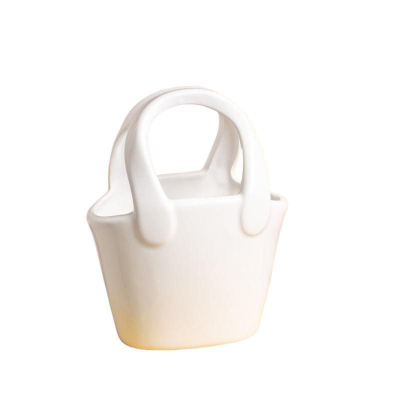 Ceramic Vase Handbag Flower Arrangement Accessories Bag and Vase Ceramic Handicrafts Terrarium Home Decoration Accessories