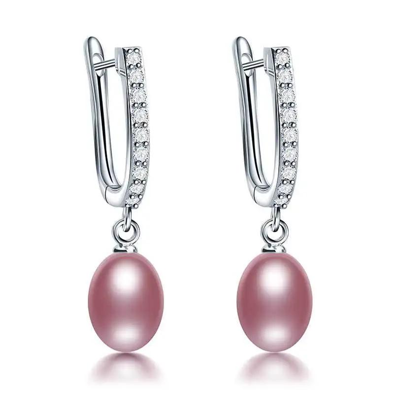 HENGSHENG 7-8mm Natural Freshwater Pearl Earrings for Women Jewelry Bohemian Drop Earrings for Wedding / Party / Daily