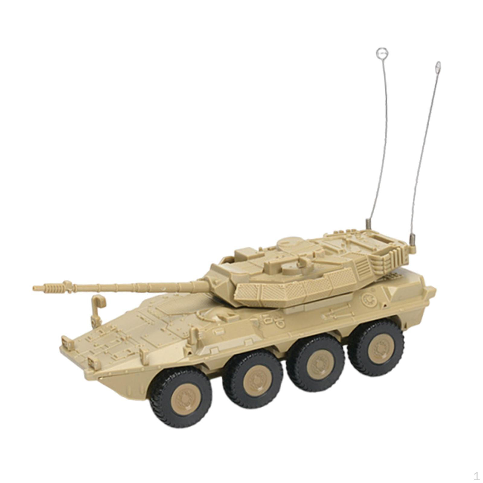 

1/72 Tank Model Assembly Kit Armored Vehicle Construction Toy Puzzle Ornament DIY Function for Kids жёлтый